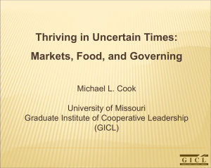 Thriving in Uncertain Times: Markets, Food, and Governing Michael L. Cook