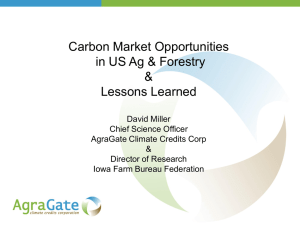 Carbon Market Opportunities in US Ag &amp; Forestry &amp; Lessons Learned