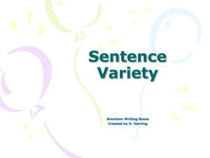 English 120 - Sentence Variety WR.ppt