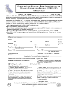 New LSAMP Student Application Form for AY 2015-2016 