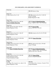 Reading and Assignment Schedule