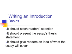 Writing an Introduction Basics