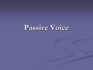 Passive and Weak Verbs