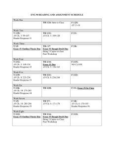 Reading and Assignment Schedule