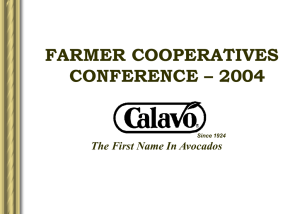 FARMER COOPERATIVES CONFERENCE – 2004 The First Name In Avocados Since 1924