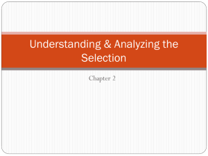 Understanding &amp; Analyzing the Selection Chapter 2