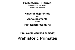 Prehistoric Primates -- Pre Homo sapiens sapiens