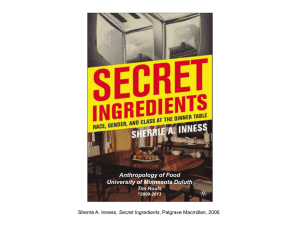 Anthropology of Food University of Minnesota Duluth Secret Ingredients Tim Roufs