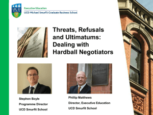 Threats, Refusals and Ultimatums: Dealing with Hardball Negotiators