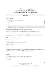 Template Individual study plan for education at third-cycle level