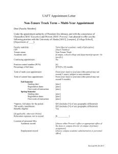 UAFT Appointment Letter  Non-Tenure Track Term -- Multi-Year Appointment