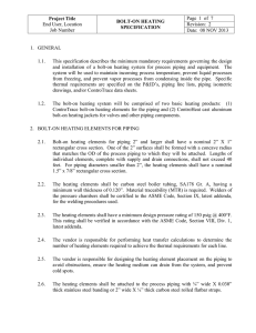 Bolt-On Heating Specification