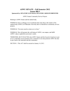 ASWU SENATE – Fall Semester 2012 Senate Bill 3