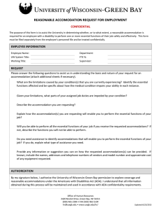 Reasonable Accommodation Request Form