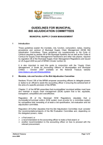 Annexure B Guidelines Bid Adjudication Committees - 28 June 2006