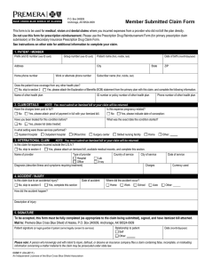 Member Submitted Claim Form
