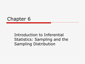 Chapter 6 Introduction to Inferential Statistics: Sampling and the Sampling Distribution