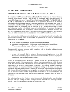 In compliance with Wesleyan’s Invitation to Bid, the Pre-bid Conference,... including  the  conditions  thereto,  I ... SECTION 00300 – PROPOSAL FORM: