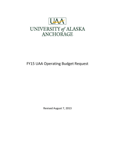 FY15 UAA Operating Budget Request  Revised August 7, 2013