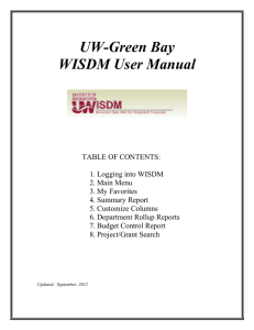 WISDM Training and New User Manual Document