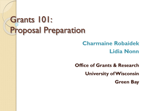 Grants 101: Proposal Preparation - March 26, 2010