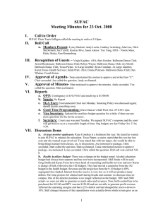 SUFAC Meeting Minutes for 23 Oct. 2008  I.