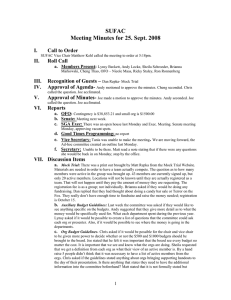 SUFAC Meeting Minutes for 25. Sept. 2008  I.