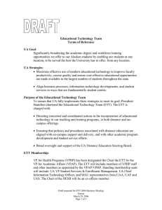 Draft ETT Terms of Reference