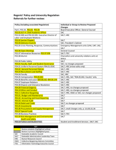 Assignment Table for Regents Policy Review