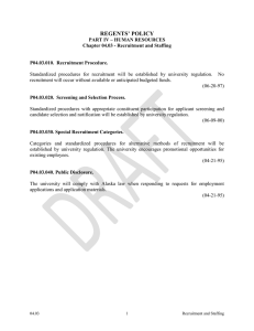 Regents Policy 04-03 Recruitment and Staffing