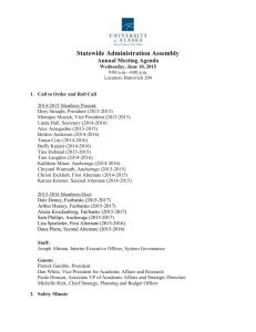 Statewide Administration Assembly Annual Meeting Agenda