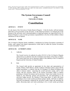 Proposed Revisions to the Constitution