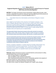 DRAFT Motion 2015- 01 BOR Policy and University Regulation