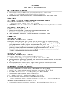 one page resume template, found here