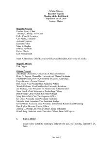 Official Minutes September 24-25, 2009 Juneau, Alaska