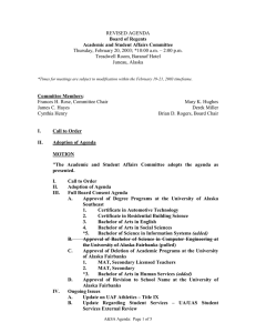 REVISED Academic Student Affairs Committee Agenda