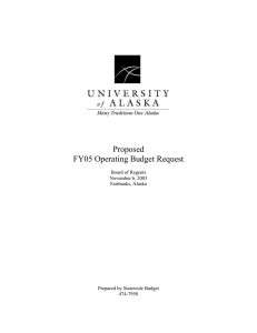 FY05 Operating Budget Request