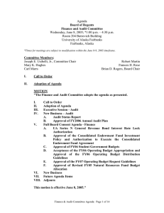 Agenda Wednesday, June 8, 2005; *1:00 p.m. – 4:30 p.m.