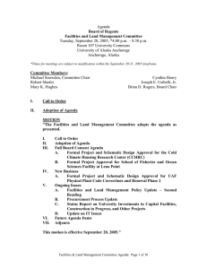 Agenda Tuesday, September 20, 2005; *4:00 p.m. – 8:30 p.m.