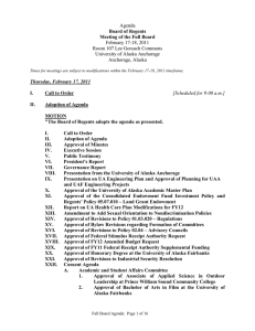 February 17-18, 2011 Room 107 Lee Gorsuch Commons University of Alaska Anchorage