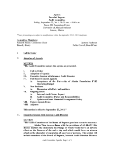 Agenda Friday, September 23, 2011; *8:00 a.m. – 9:00 a.m.