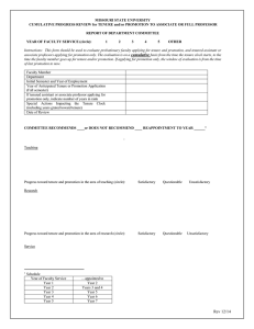 Yearly Progress Tenure-Promotion Form Department Committee