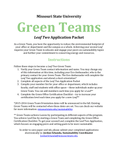 Green Teams Missouri State University Leaf Two