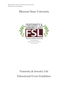 Missouri State University  Fraternity &amp; Sorority Life Educational Event Guidelines