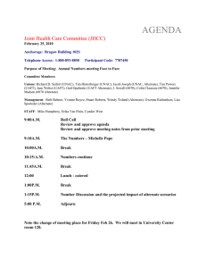 AGENDA Joint Health Care Committee (JHCC) February 25, 2010