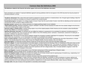 Common Data Set Definitions 2002