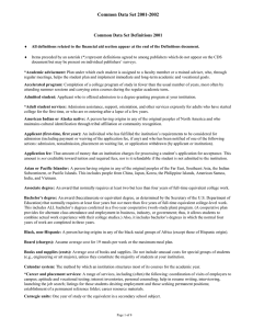 Common Data Set 2001-2002  Common Data Set Definitions 2001