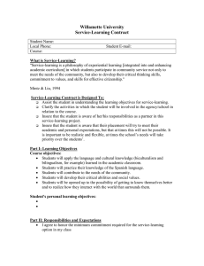 Student Service Contract