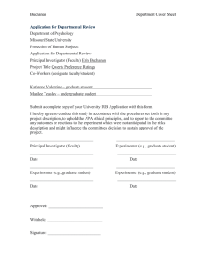 Buchanan  Department Cover Sheet Application for Departmental Review