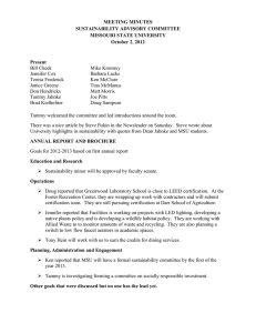 Sustainability Advisory Committee Minutes - October 2, 2012